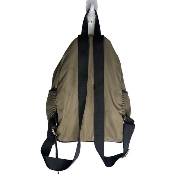 Madden Girl Olive Green Backpack With Mesh Pockets & Leather Trim - Picture 2 of 9